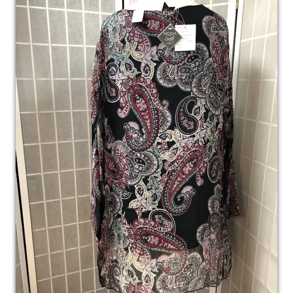 Moda Seta, Blouse, multicolor, long, new, SizeM.: - Picture 3 of 12